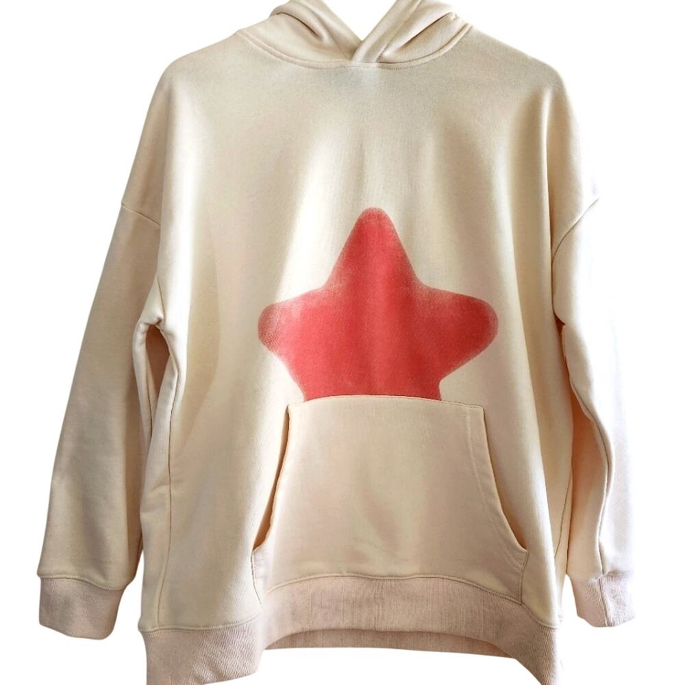 Art Neon Paint & Patches Oversized Hoodie Size X-Small-Medium